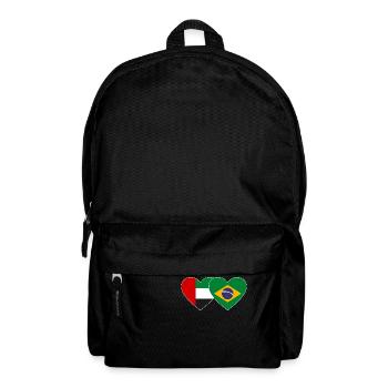 United Arab Emirates Brazil Flag Heart - Backpack - black - Front