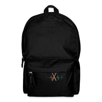 Retro Lichtschwert Herzschlag - Rucksack - Schwarz - Vorne