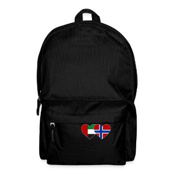 Vereinigte Arabische Emirate Norwegen Flagge Herz - Rucksack - Schwarz - Vorne