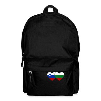 Slovenia Bulgaria Flag Heart - Backpack - black - Front
