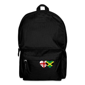 Georgien Jamaika Flagge Herz - Rucksack - Schwarz - Vorne
