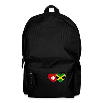Schweiz Jamaika Flagge Herz - Rucksack - Schwarz - Vorne