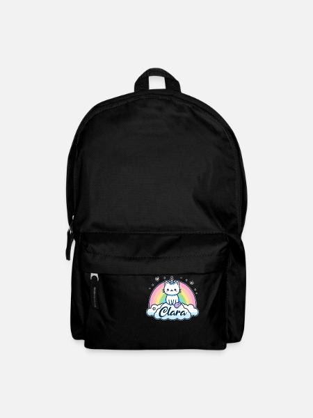 Clara Nom Prénom Licorne Chat - Sac à dos - noir