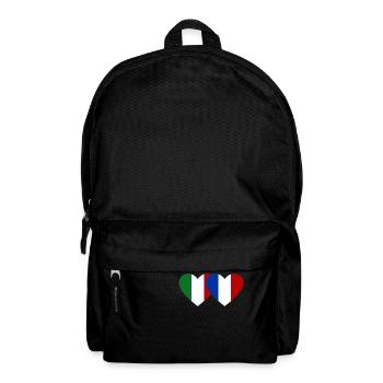 Italie France Drapeau Coeur - Sac à dos - noir - Devant