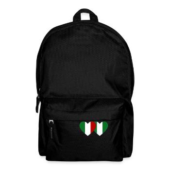 Italy Nigeria Flag Heart - Backpack - black - Front