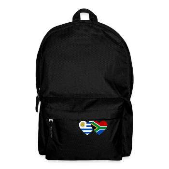 Uruguay South Africa Flag Heart - Backpack - black - Front