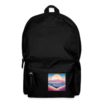 Minimalist mountain landscape at sunrise - Backpack - black - Front