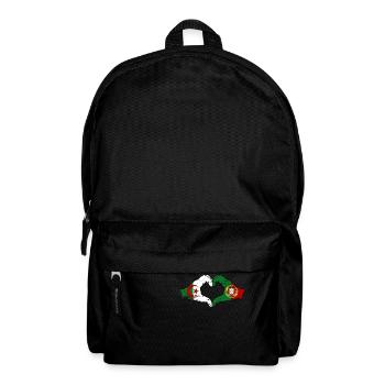 Algérie Portugal Drapeau Mains Coeur Forme Utilisé - Sac à dos - noir - Devant