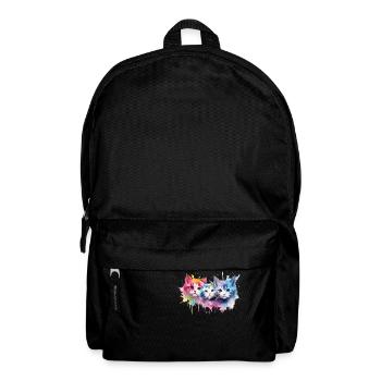 Farbenfrohe Britische Regenbogenkatzen - Rucksack - Schwarz - Vorne