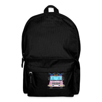 Feuerwehrauto in Rosa - Rucksack - Schwarz - Vorne
