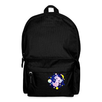 Süßes Axolotl auf Mond fliegende Bubbles Blasen - Rucksack - Schwarz - Vorne