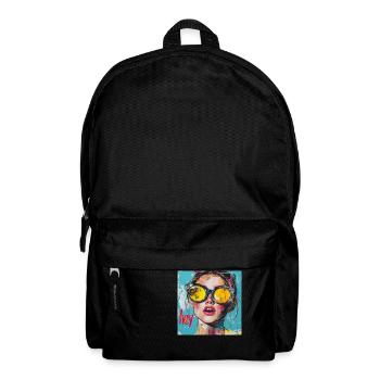 HEY Gruß in rot Popart - Rucksack - Schwarz - Vorne