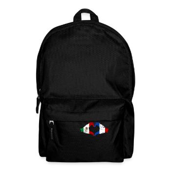 Mexique France drapeau mains coeur forme utilisé - Sac à dos - noir - Devant