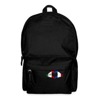 Mexico France Flag Hands Heart Shape - Backpack - black - Front