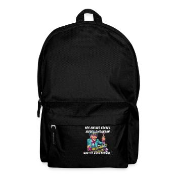 Modelleisenbahn Sprüche Zug Dampflok - Rucksack - Schwarz - Vorne