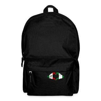 Mexique Nigeria Drapeau Mains Coeur Forme Utilisé - Sac à dos - noir - Devant