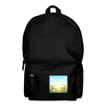 Spring Colourful Insect Parade – Sea of Flowers Sun - Backpack - black - Front