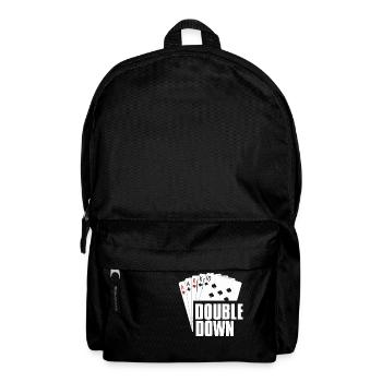 Poker Leidenschaft Double Down Karten Motiv - Rucksack - Schwarz - Vorne