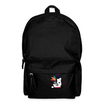 Greetings from a blue-eyed cat. - Backpack - black - Front
