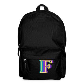 Letter f multicoloured - original gift idea - Backpack - black - Front