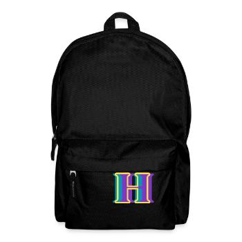 Multicolored letter h - original gift idea - Backpack - black - Front