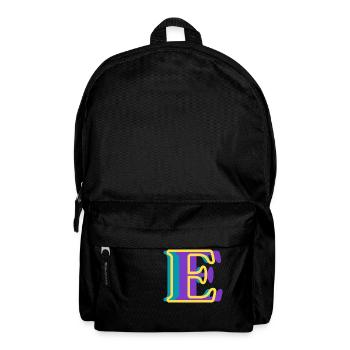 Mehrfarbiger Buchstabe e – originelle Geschenkidee - Rucksack - Schwarz - Vorne