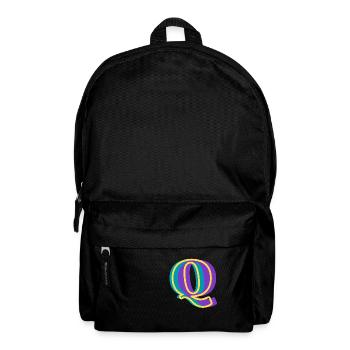 Mehrfarbiger Buchstabe q - Rucksack - Schwarz - Vorne