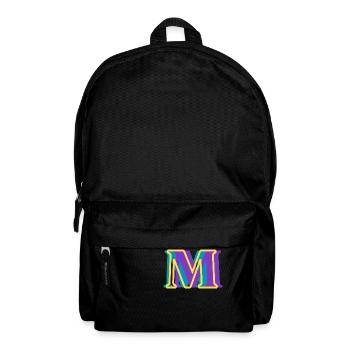 Multicolored letter m - Backpack - black - Front