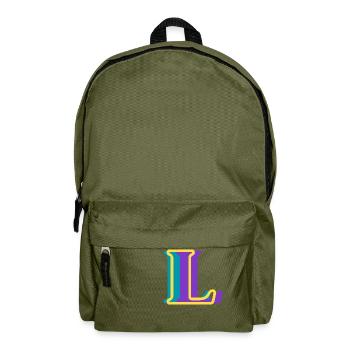 Multicolored letter l - Backpack - olive green - Front