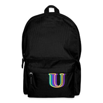 Lettre u multicolore - Sac à dos - noir - Devant