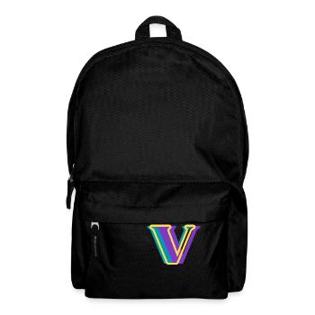 Multicolored letter V - Backpack - black - Front