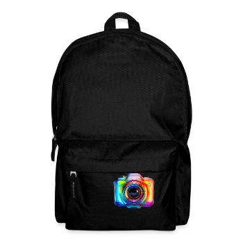Colorful camera in modern glass design - Backpack - black - Front