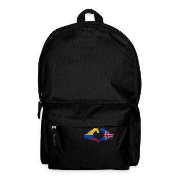 Colombia Iceland flag hands heart shape used - Backpack - black - Front