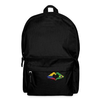Colombia Brazil flag hands heart shape used - Backpack - black - Front