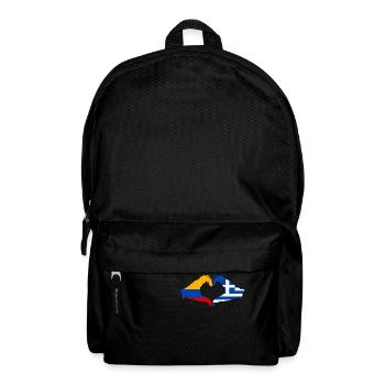 Colombia Greece Flag Hands Heart Shape - Backpack - black - Front