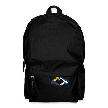 Colombia Scotland flag hands heart shape used - Backpack - black - Front