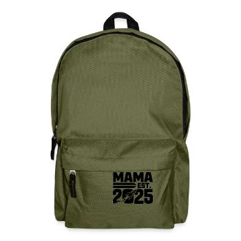 Mama est. 2025 / Frischgebackene Mama / Schwanger - Rucksack - Olivgrün - Vorne