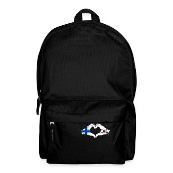 Finlande Corée du Sud drapeau mains forme de coeur utilisé - Sac à dos - noir - Devant