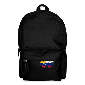 Venezuela Russia Flag Hands Heart Shape Used - Backpack - black - Front