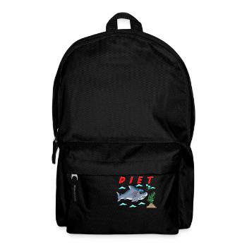 Lustige Diät Cartoon Hai Humor Sarkastisches Design - Rucksack - Schwarz - Vorne