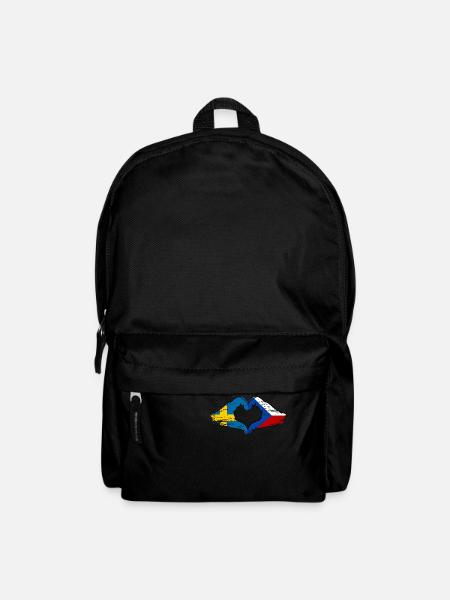 Schweden Tschechien Flagge Hände Herzform used - Rucksack - Schwarz