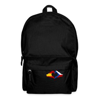 Spain Czech Republic Flag Hands Heart - Backpack - black - Front
