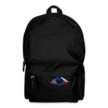 Iceland Czech Republic Flag Hands Heart Shape Used - Backpack - black - Front