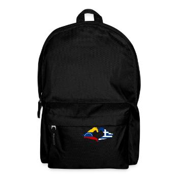 Venezuela Greece Flag Hands Heart Shape - Backpack - black - Front