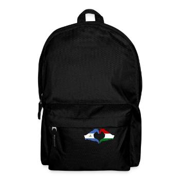 Nicaragua Hungary Flag Hands Heart Shape - Backpack - black - Front