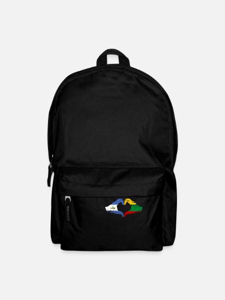 Nicaragua Lituanie drapeau mains forme de coeur utilisé - Sac à dos - noir