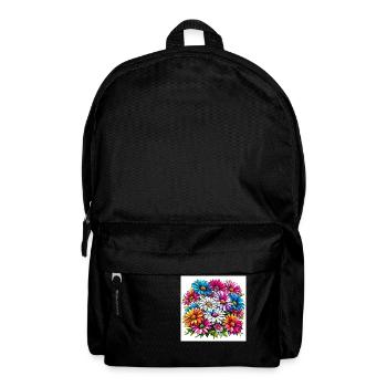 Colourful Daisy Drawing - Backpack - black - Front