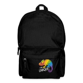 vibrant chameleon "I'm Unique!" - Backpack - black - Front