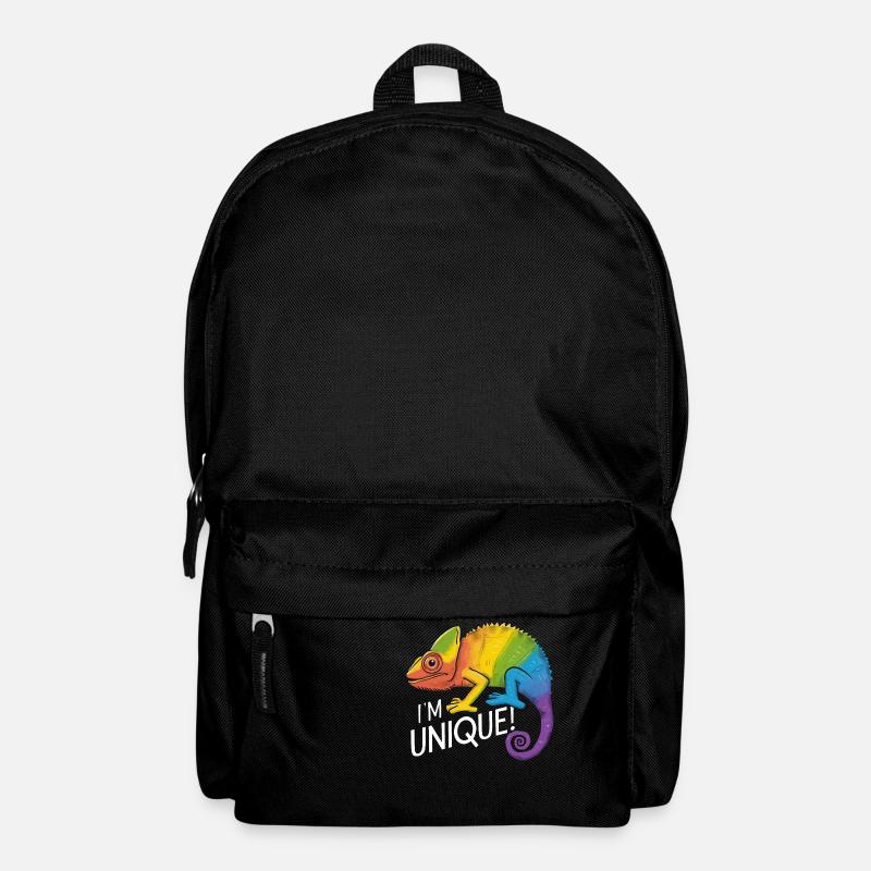 vibrant chameleon "I'm Unique!" - Backpack - black