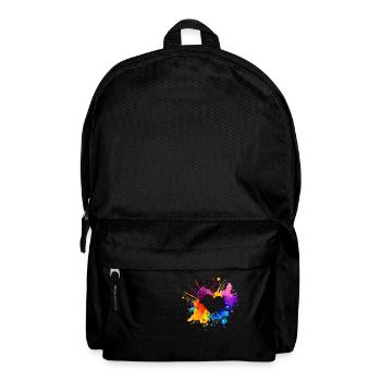Buntes Herz Valentinstag Geschenk - Rucksack - Schwarz - Vorne
